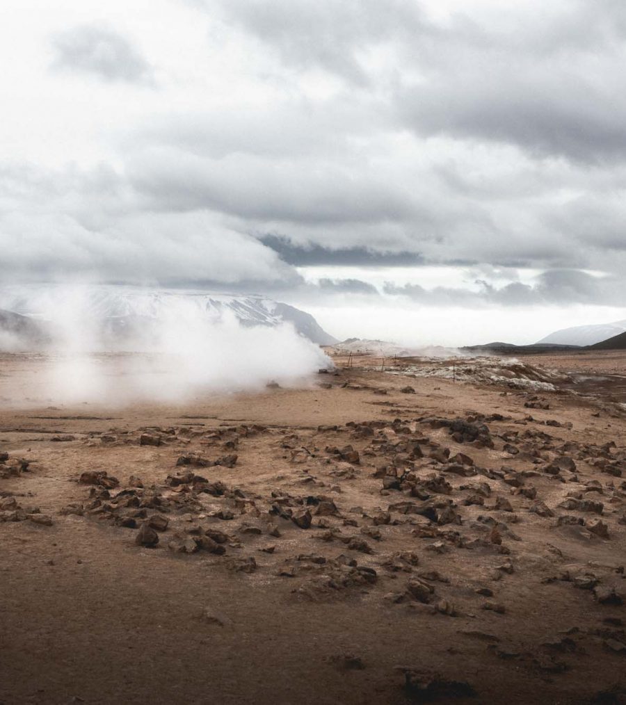 Smoke at namaskard geothermal area