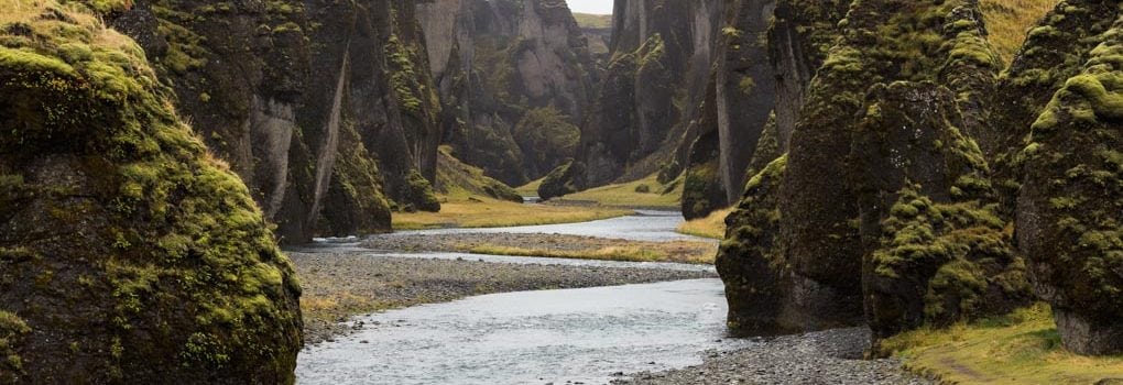 Fjadrargljufur in falltime in Iceland