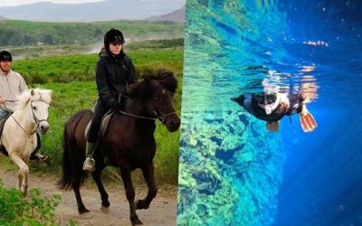 horse riding and snorkeling