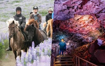 horse riding and caving