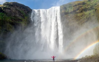 Skogafoss with rainbow