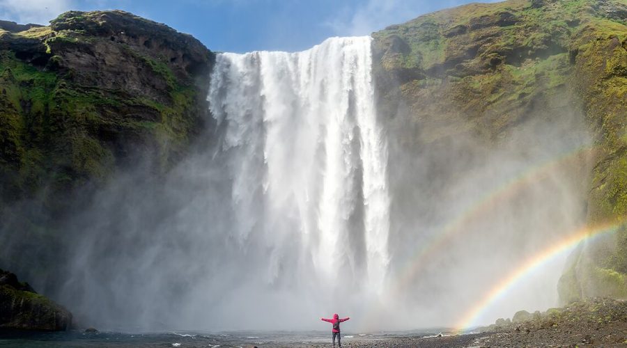 Skogafoss with rainbow