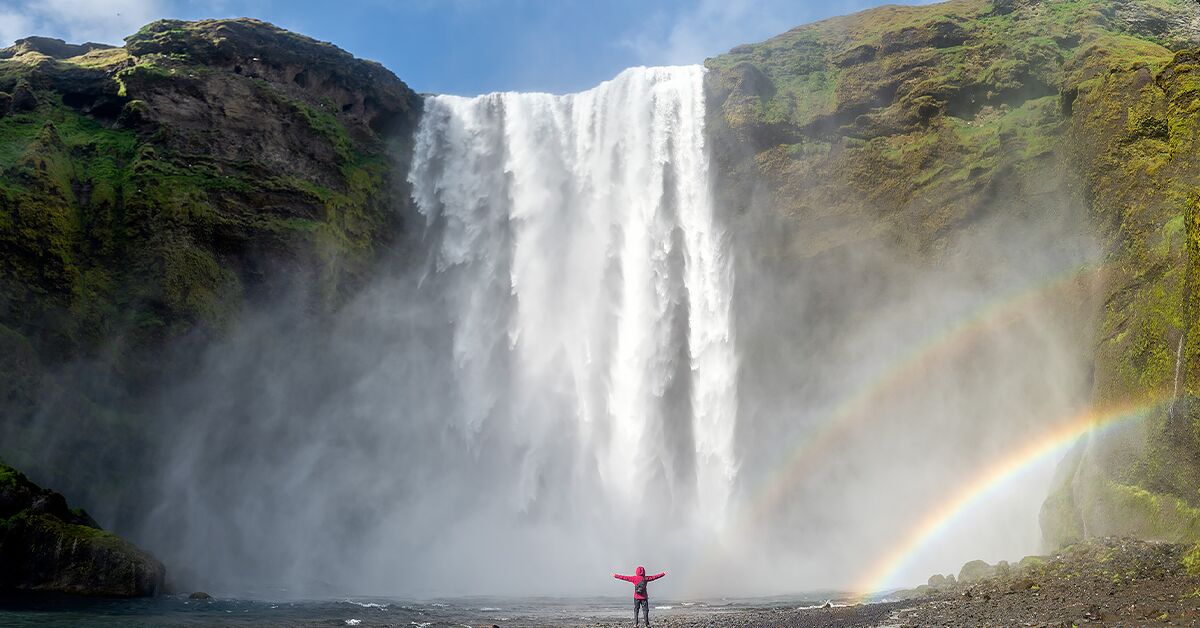 Skogafoss with rainbow