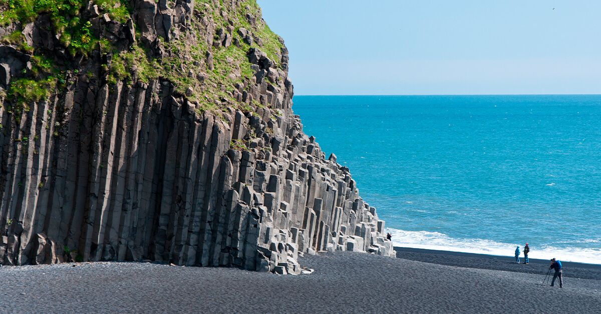 black sand beach