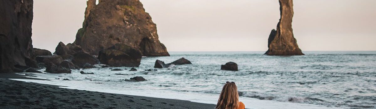 black sand beach