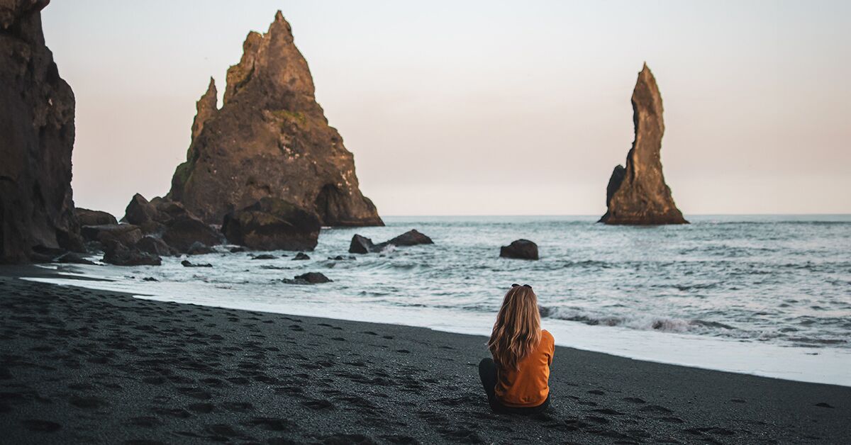black sand beach