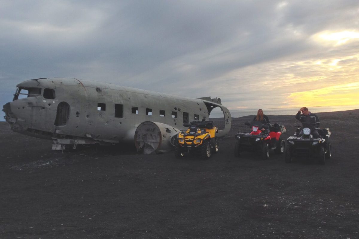 ATV near plane Wreck