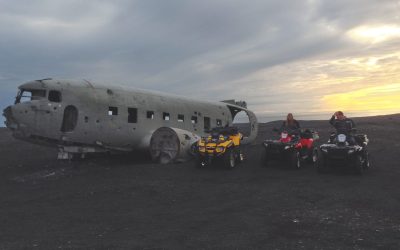 ATV near plane Wreck