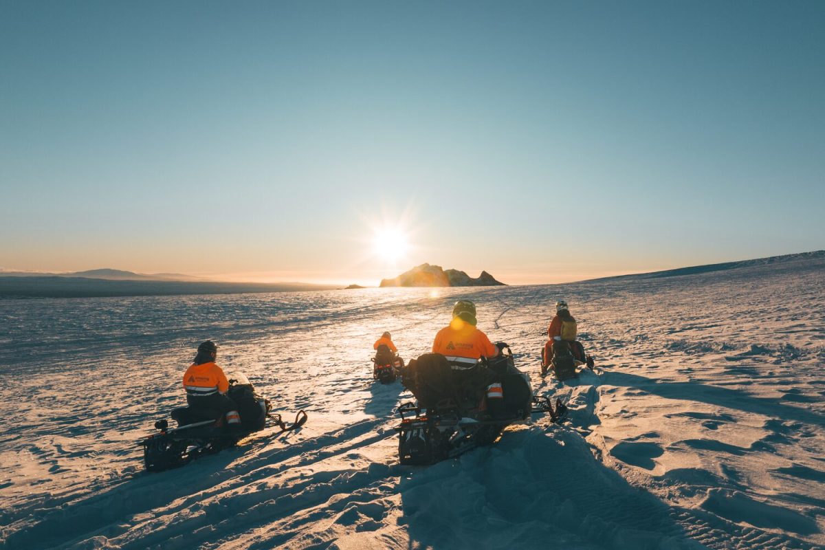 Snowmobile on Langjokulll