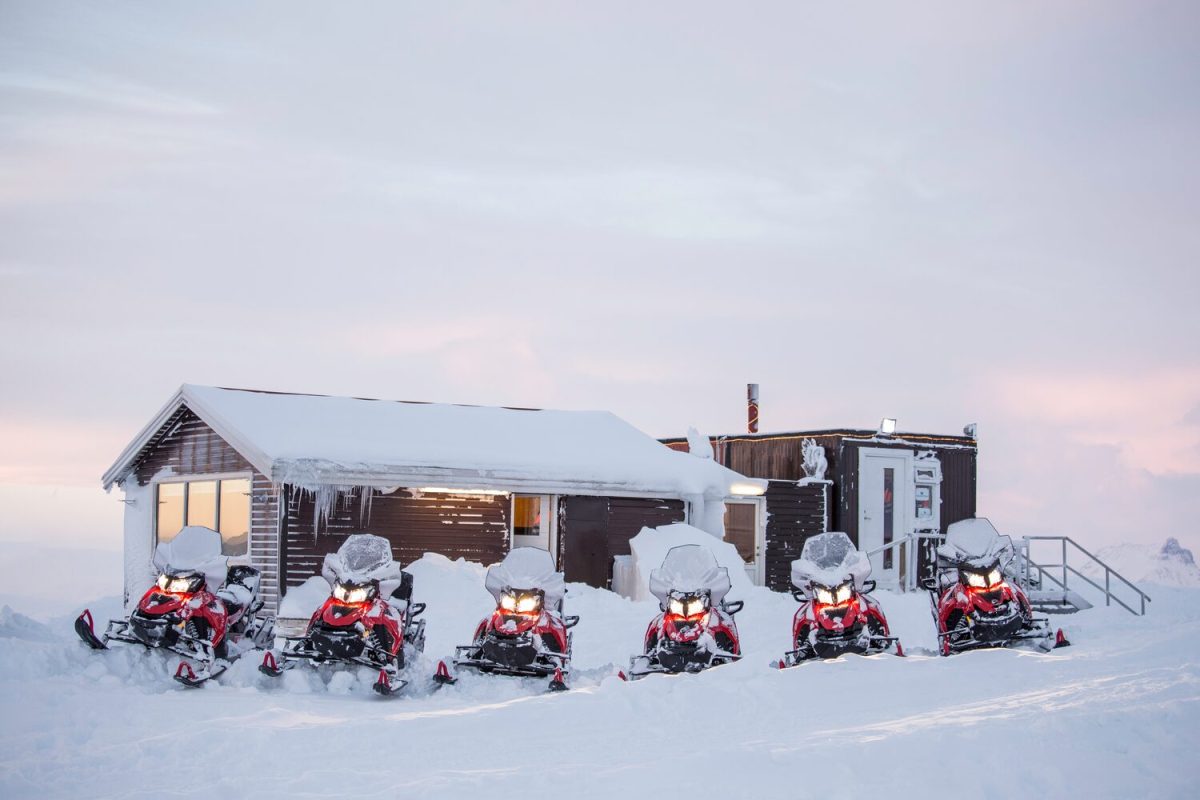 Snowmobile on Langjokulll