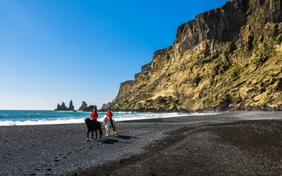 black sand beach horse riding