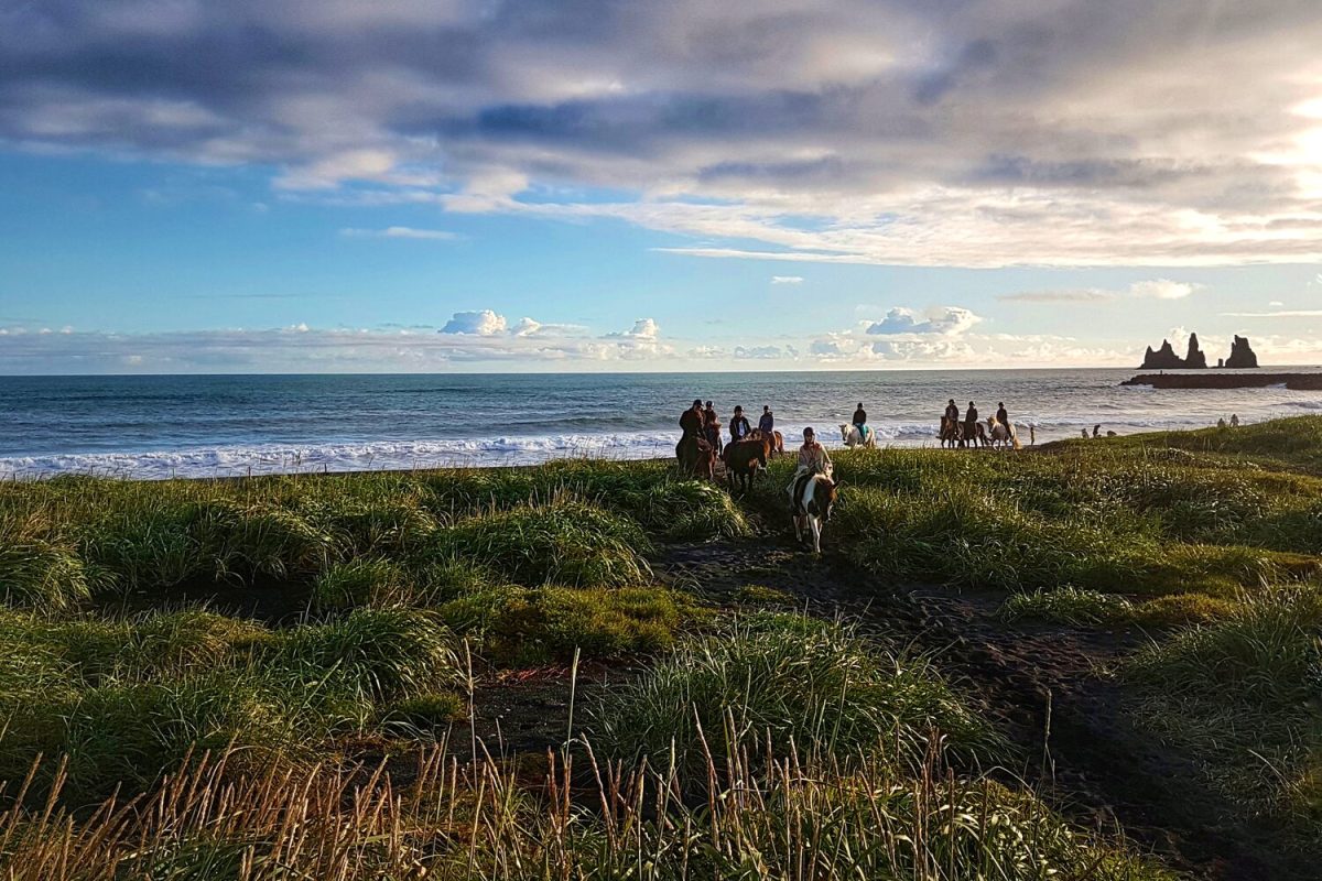black sand beach horse riding