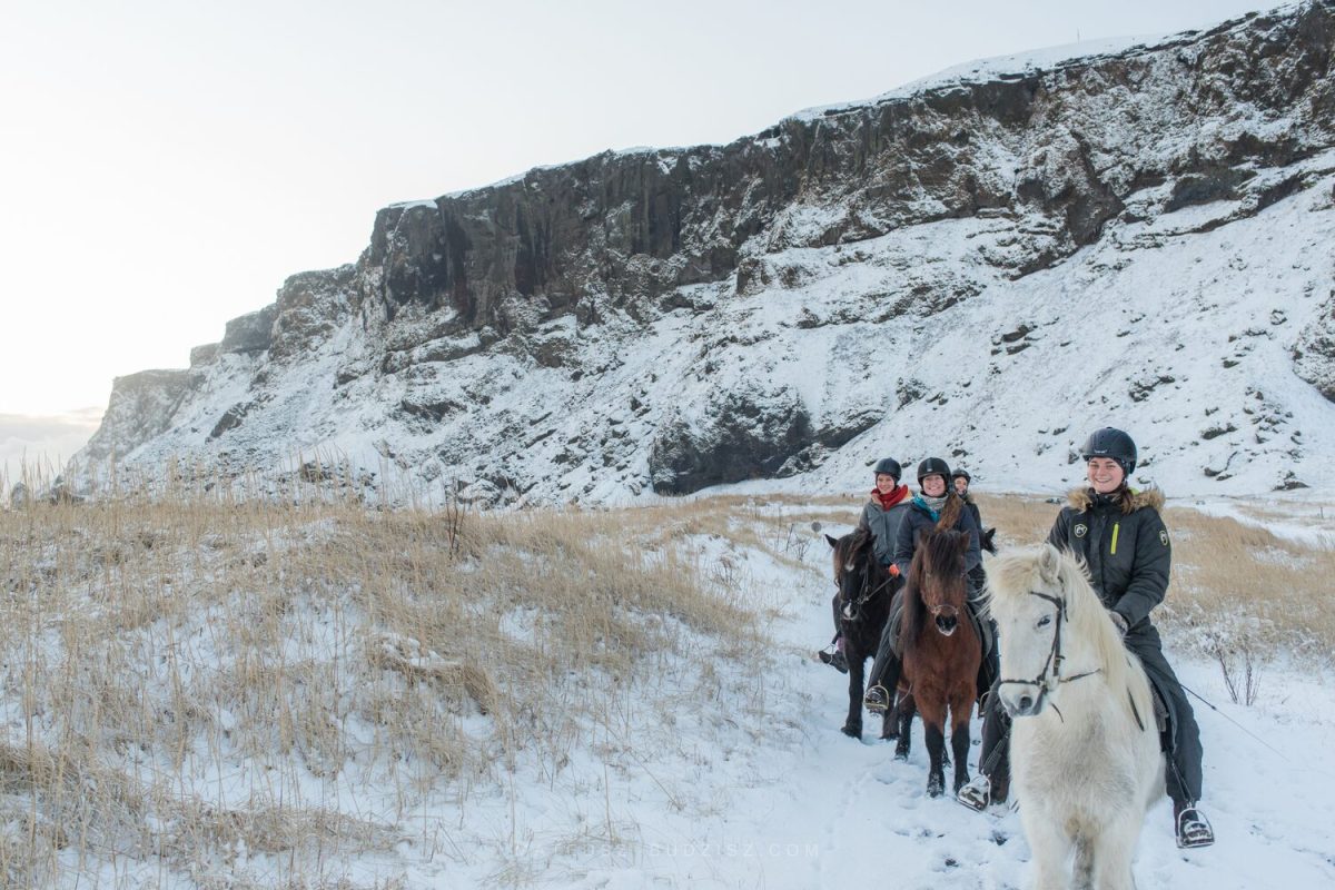 black sand beach horse riding